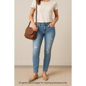 Hollister Low Rise Super Skinny Jeans W27 L28 Size 2-4 Light Wash Distressed